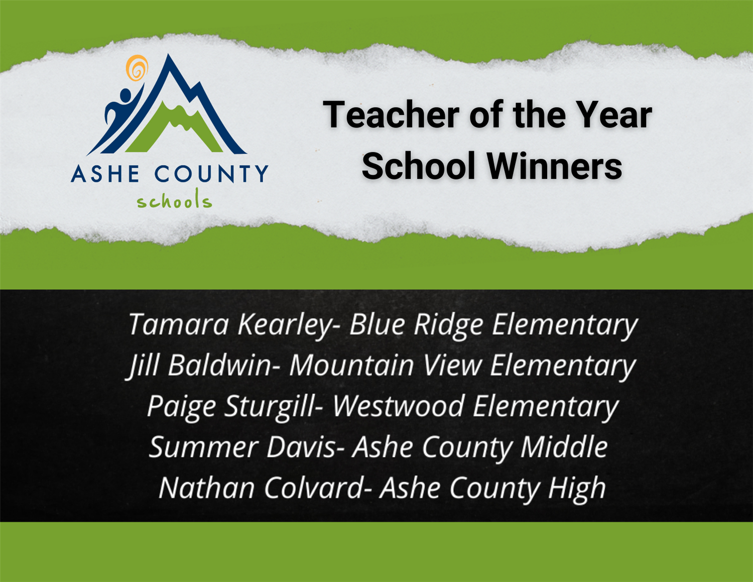 Teacher of the Year School Winners